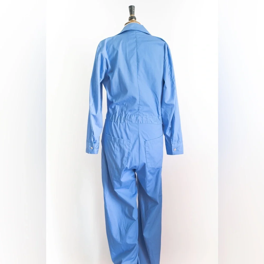 Vintage 1970s Blue Coveralls/Utility Jumpsuit • L - Picture 8 of 10